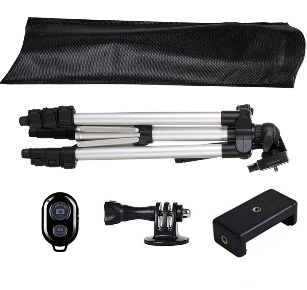 Camera Statief Stand Voor Telefoon Met Afstandsbediening Houder Stand Cam Dslr Mount Voor Gopro Action Camera Monopod: Silver