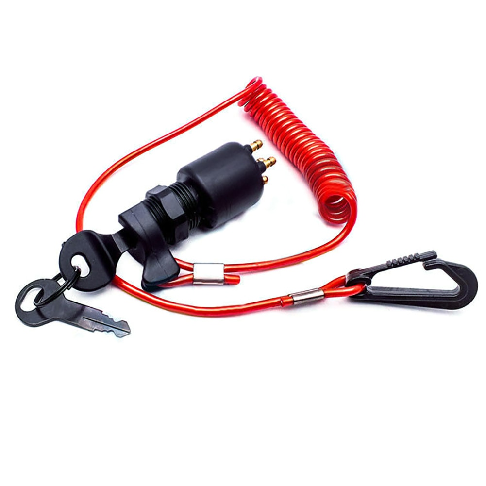 Kit d'assemblage de sangle de sécurité pour interrupteur à clé d'allumage de bateau en métal pour moteur hors-bord OMC BRP Evinrude Johnson 5005801 175974