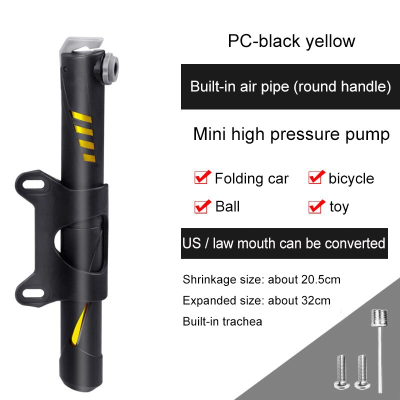 Cykel luftpumpe mini bærbar cykel hånd dæk inflator luft kompressor højtryk kugle dobbelt vej cykel mount cykel pumpe