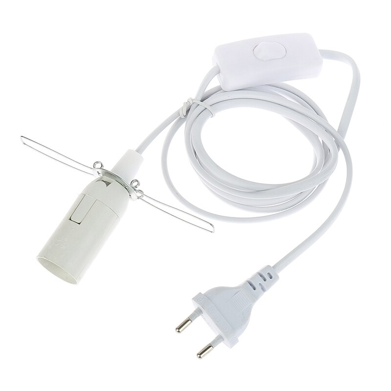 E14 E27 Socket Lamp Base With Switch Wire 1.8m Power Cord Cable For Pendant LED Bulb E14 Hanglamp Suspension Holder EU Plug: white / e27