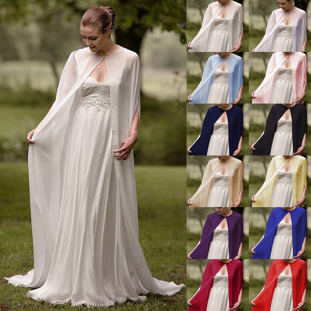 Longue Cape en Mousseline pour Femme, Châle Doux et à Col Rond, Blanc et Noir