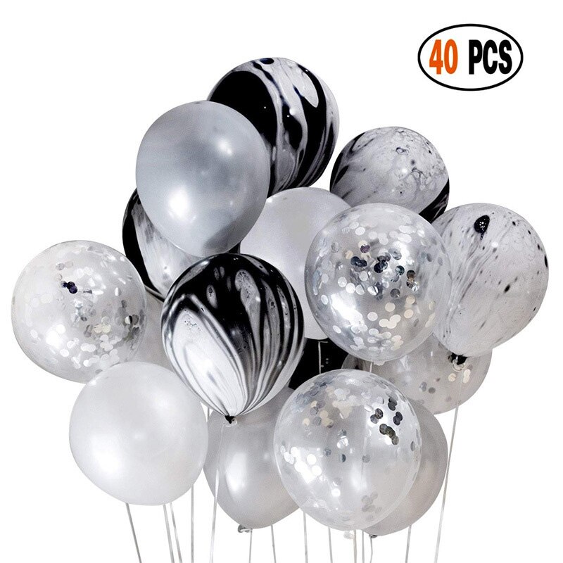 40 Uds globo de mármol de látex multicolor, decoraciones para de cumpleaños, boda, Baby Shower, globos de confeti de oro rosa de 12 pulgadas