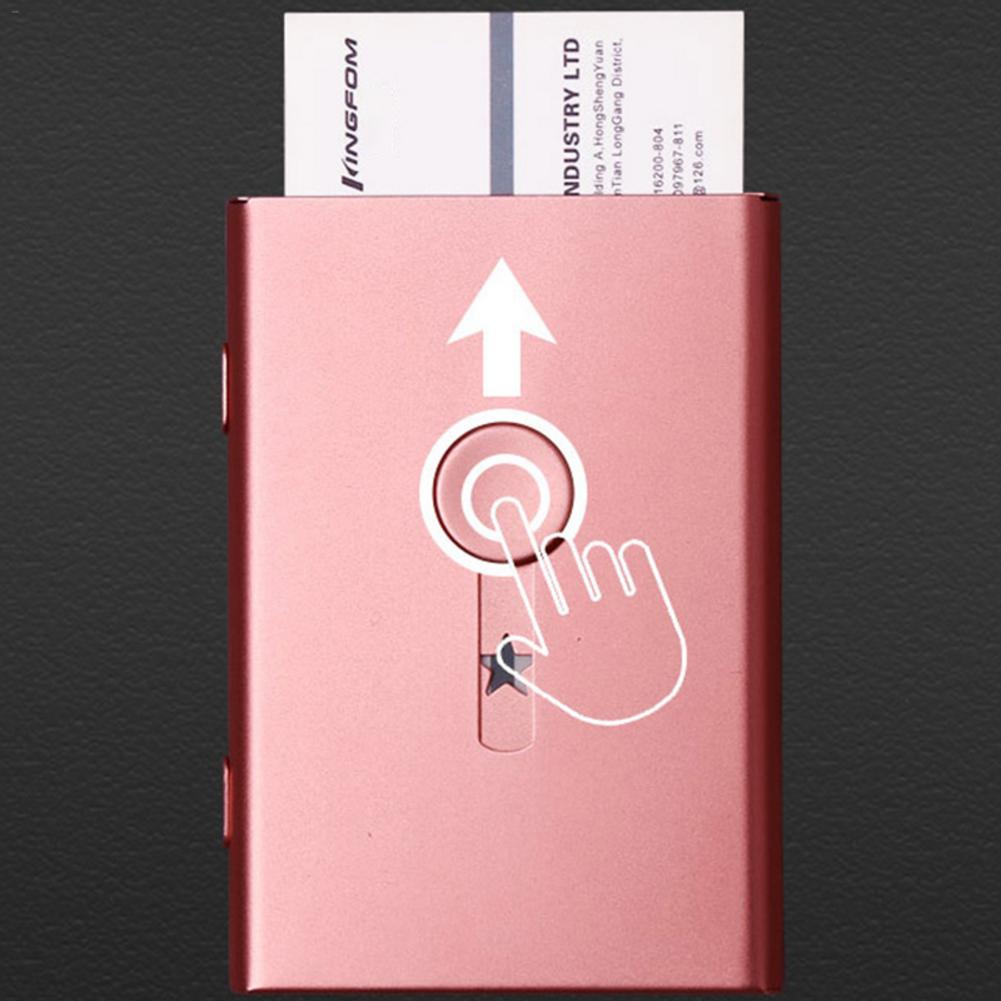 Visitkort indehaver hånd push kort sag bankkort medlemskab pakke metal ultra tynd visitkort emballage boks arrangør