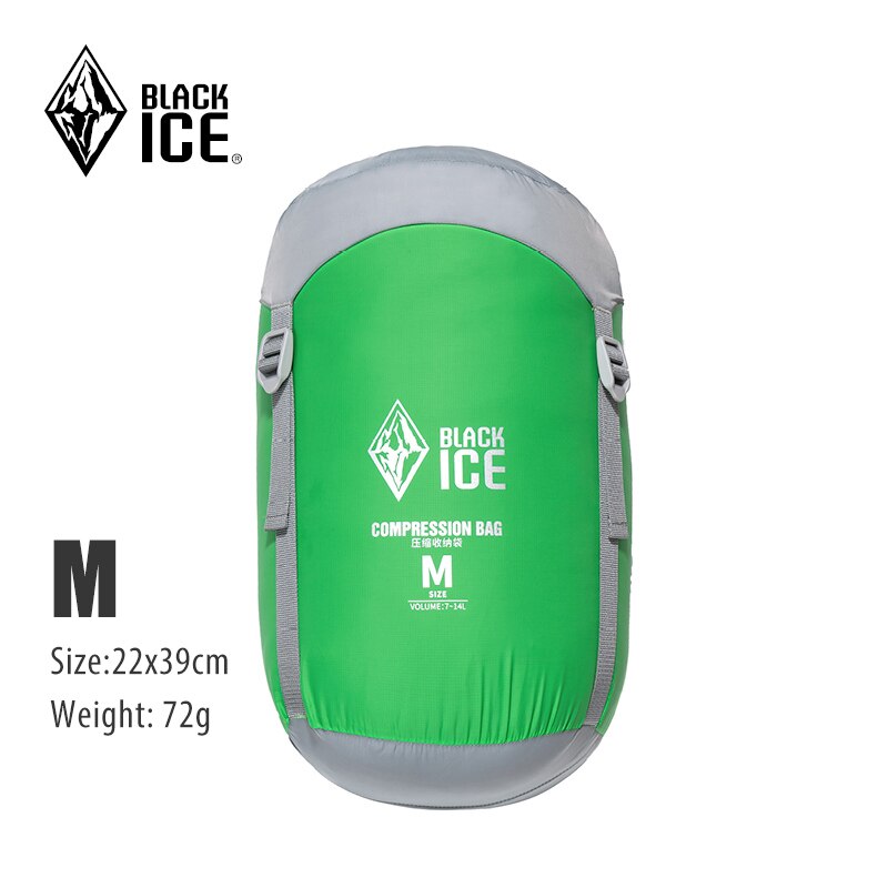 Black Ice Compression Sack Storage Bag Ultralight Down Sleeping Bag Stuff Sack S/M/L for Backpacking Hiking Camping Blackice: M Green