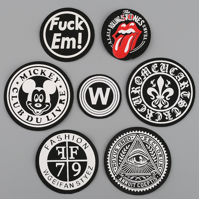 Conjunto completo de parches decorativos coloridos para ropa a la: 5