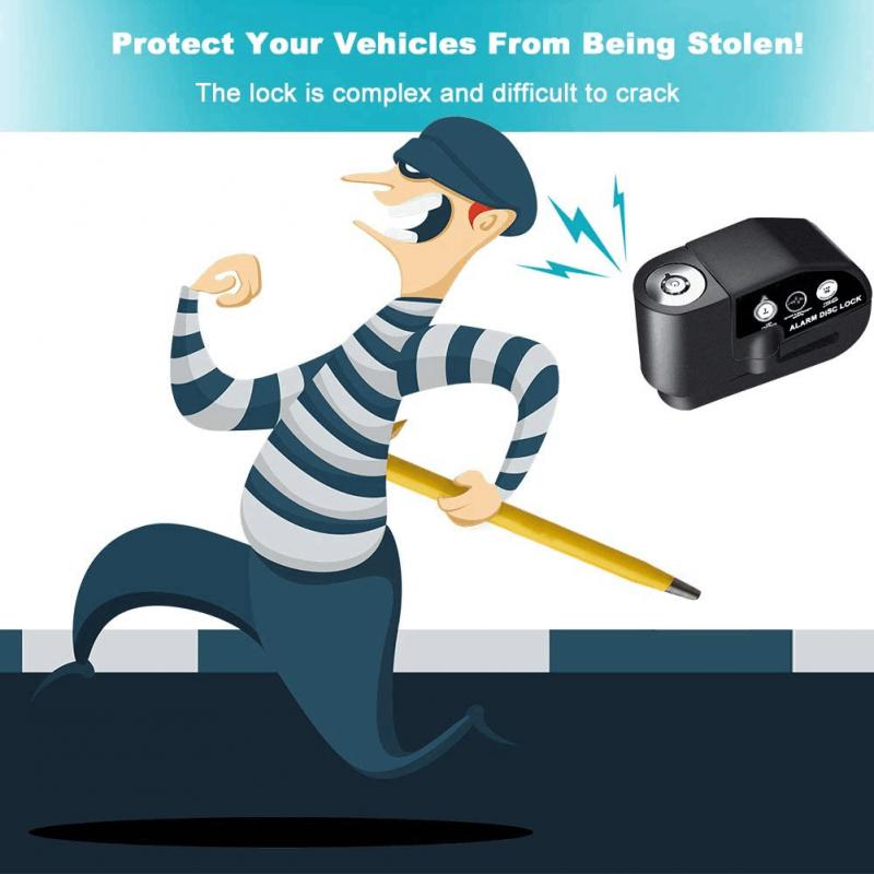 Bicycle Lock Anti-Theft Electric Mountain Bike Motorcycle Lock Disc Brake Alarm 110 Db High Decibel Loud Bicycle Accessories