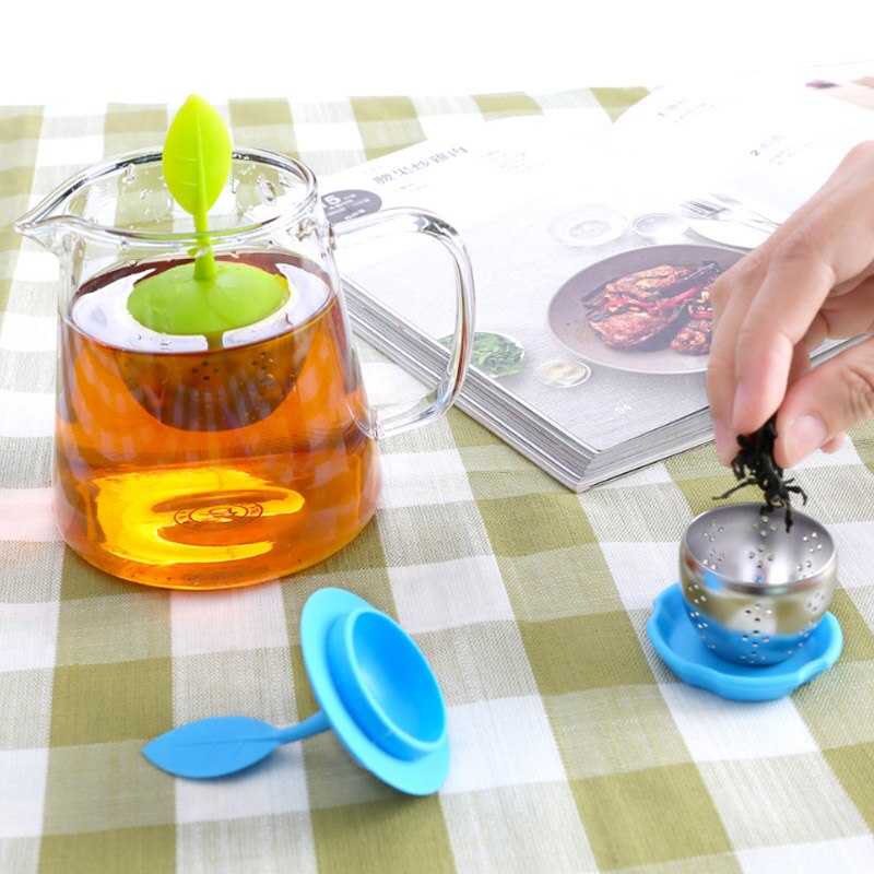 Keuken Gadgets Thee-ei Siliconen Herbruikbare Food Grade Theezeefje 1Pcs Thee Accessoires Blad Vormige