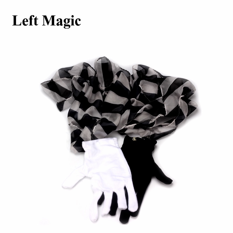 Handschoen Om Zebra Streamer Zijden Sjaal Goocheltrucs Professionele Goochelaar Straat Stage Party Magia Rekwisieten Magic Klassieke Speelgoed