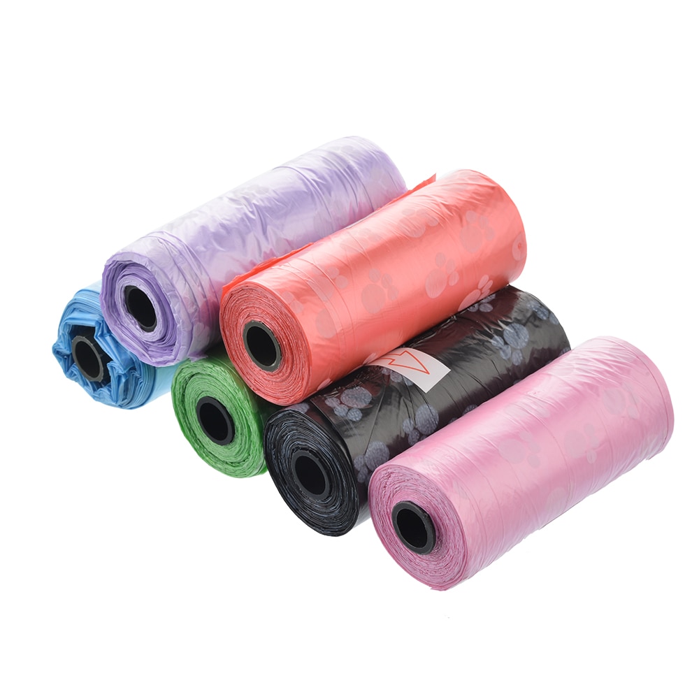 15PCS/1Rolls Pet Supply Cat Dog Poop Waste Bags Outdoor Home Clean Refill Degradable Garbage Bag Organizer