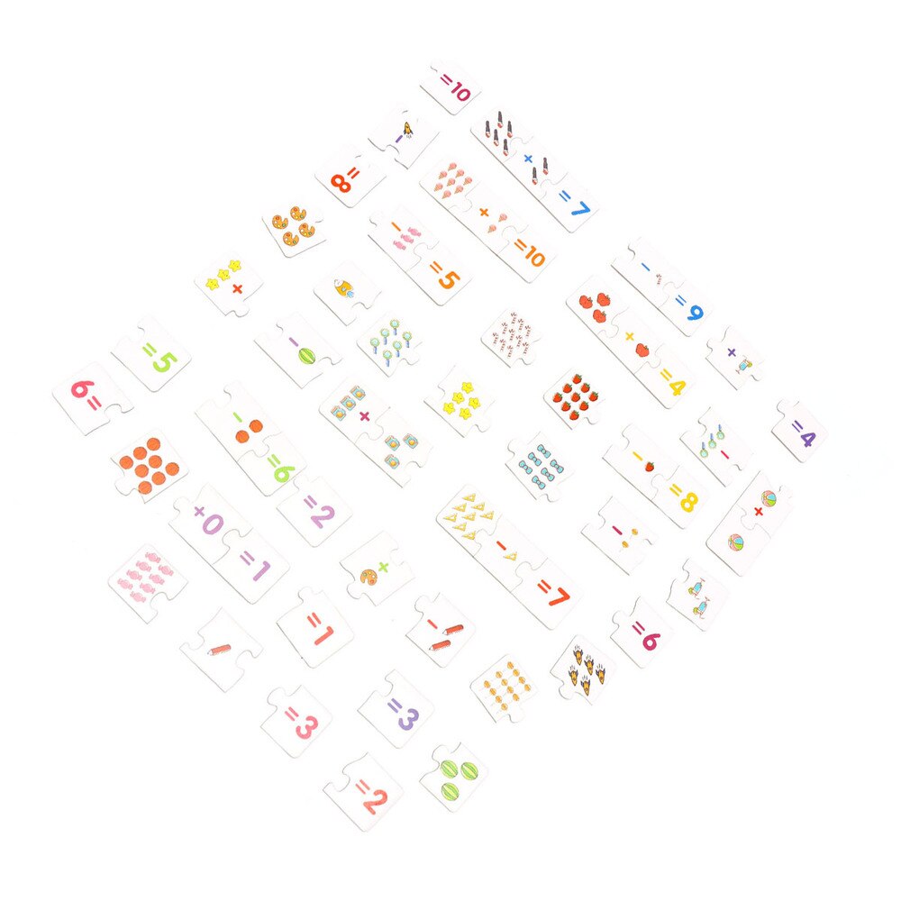 Children Paper Educational Jigsaw Puzzle Kids Early Educational Plaything (The Addition and Subtraction Series Matching Puzzle)