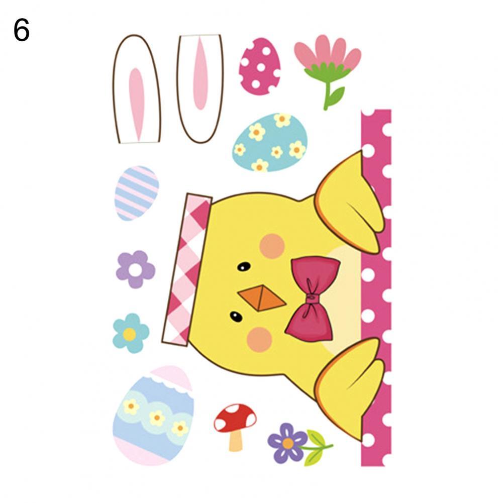 Happy Easter Window Stickers Bunny Easter Window Clings Decorations for Home Decals: 6