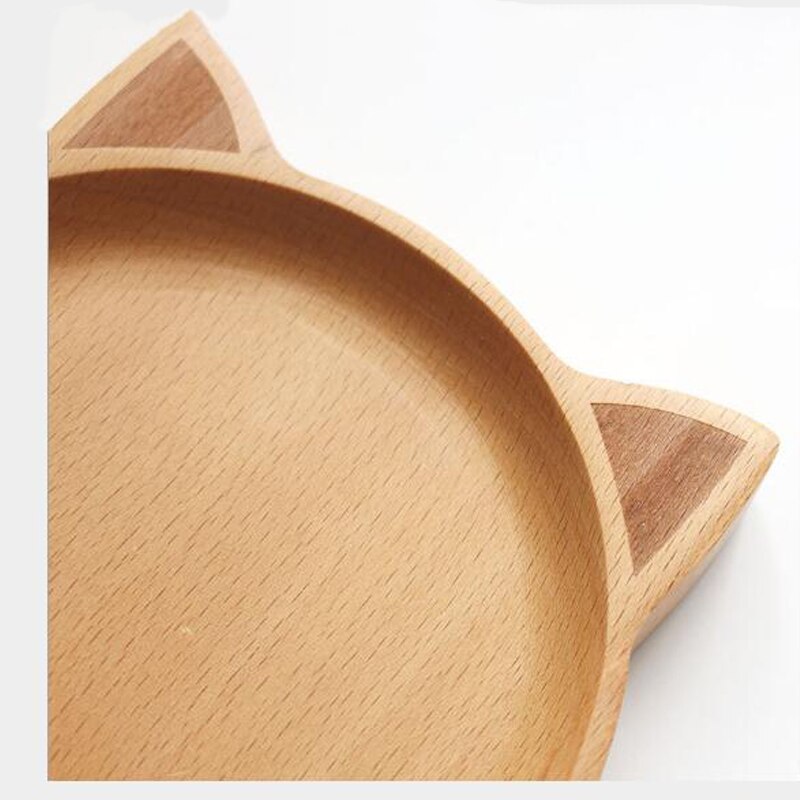 Plateau Dessert japonais dessin animé | Assiettes de cuisine en bois d'animaux, plateau de chat cerf petit déjeuner pour enfants