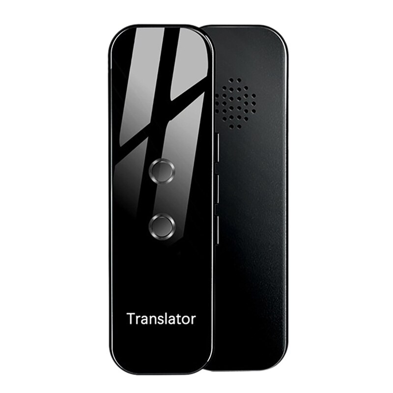 Traduttore di lingue istantaneo intelligente dispositivo portatile Bluetooth 4.2 foto testo traduzione vocale per viaggi all'aperto: Black