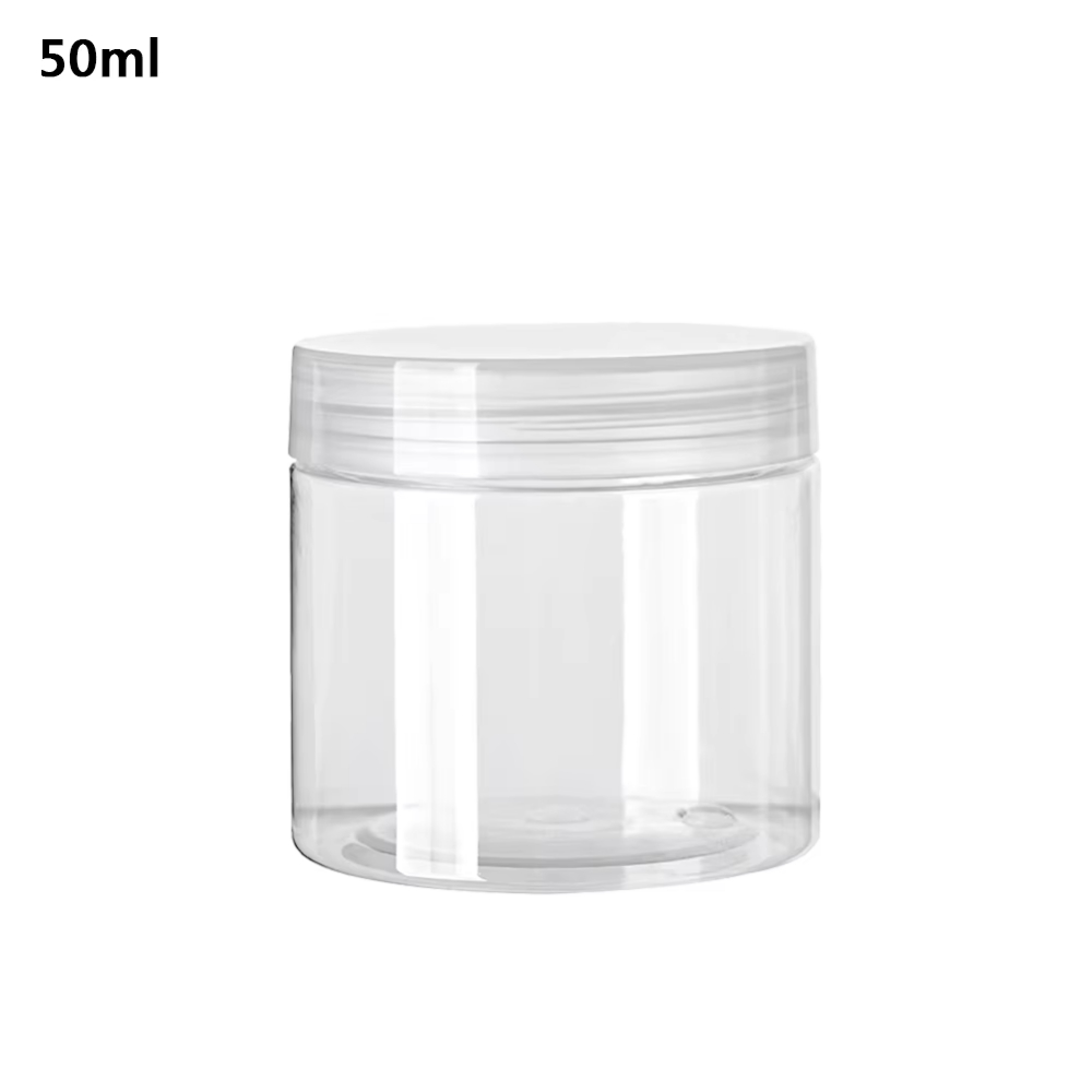 5 uds 30/50/60/80/100/120/150ml frascos de plástico vacíos PET transparentes para cosméticos maquillaje frascos de almacenamiento transparentes contenedores de bote de muestra de crema facial