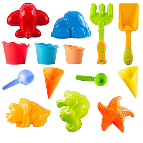 Juguetes De castillos De Playa De verano, herramientas De arena para palear arena en el reloj De arena, Juguetes para niños al aire libre, Juguetes De Playa, pasatiempos BE50TB: 14pcs set