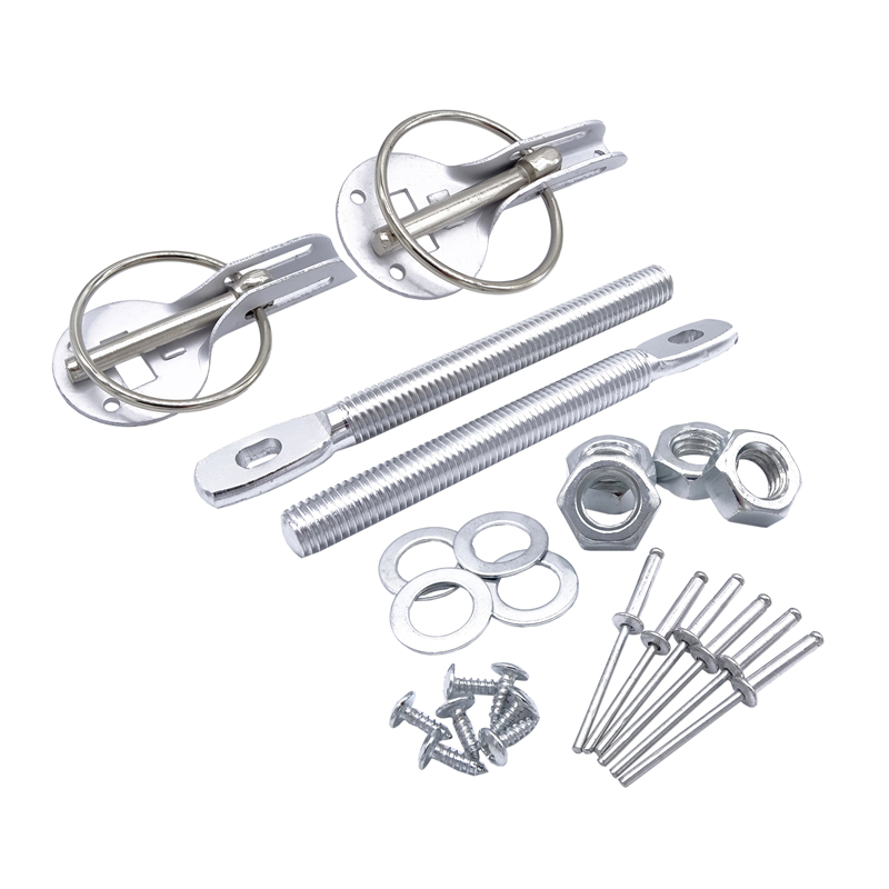 1 Set Universal Car Front Cover Lock Mount Hood Pin Bonnet Lock Kit Car Styling Tuning Lock Down Hood Latch Auto Accessories