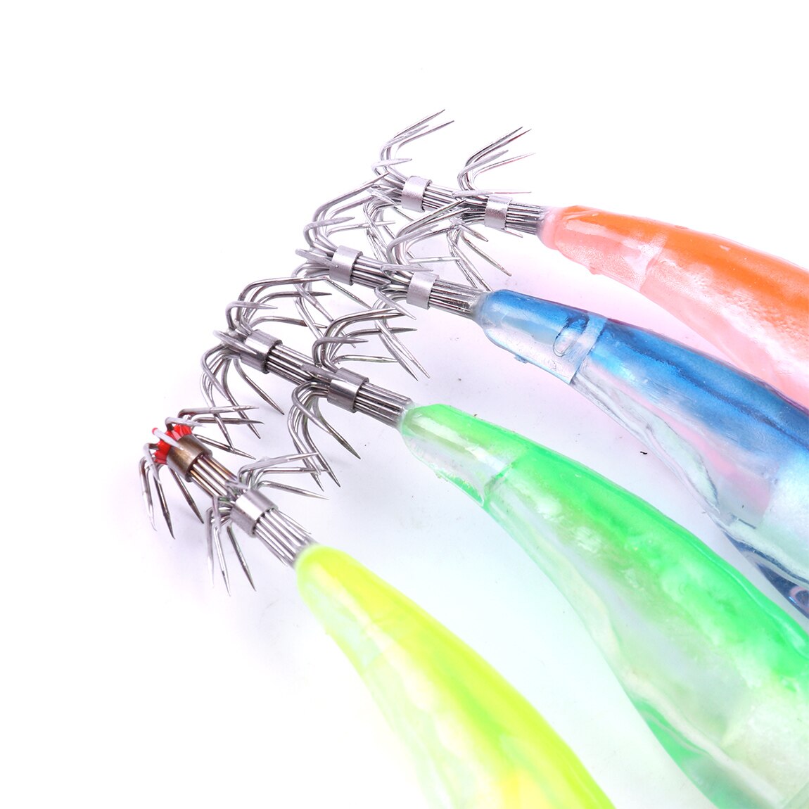 1pcs 100% and Brand Shrimp Squid Fishing Lure Special Multy Colour LED Lighted Clear Prawn Squid Jig