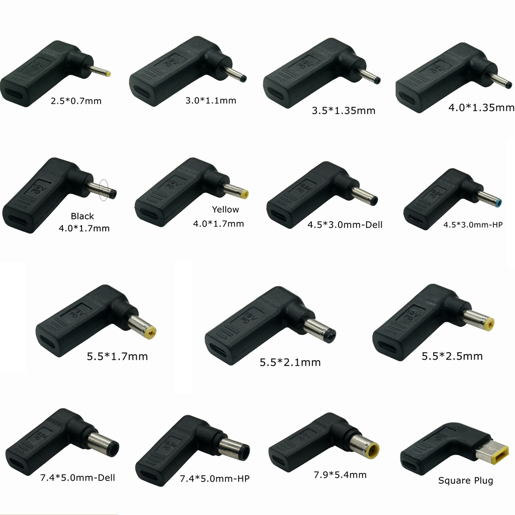 Pd Spoof Adapter Plug Converter Usb Type C Vrouw Naar 7.4X5.0Mm 4.5X3.0Mm 5.5X2.5Mm Mannelijke Laptop Dc Uitgang Jack Connector