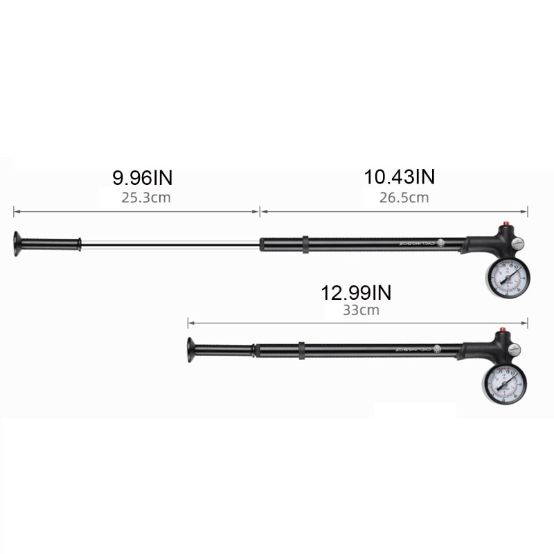 Fiets Handleiding Licht Voorvork Schokdemper Achter Pomp W/Bandenspanningsmeter