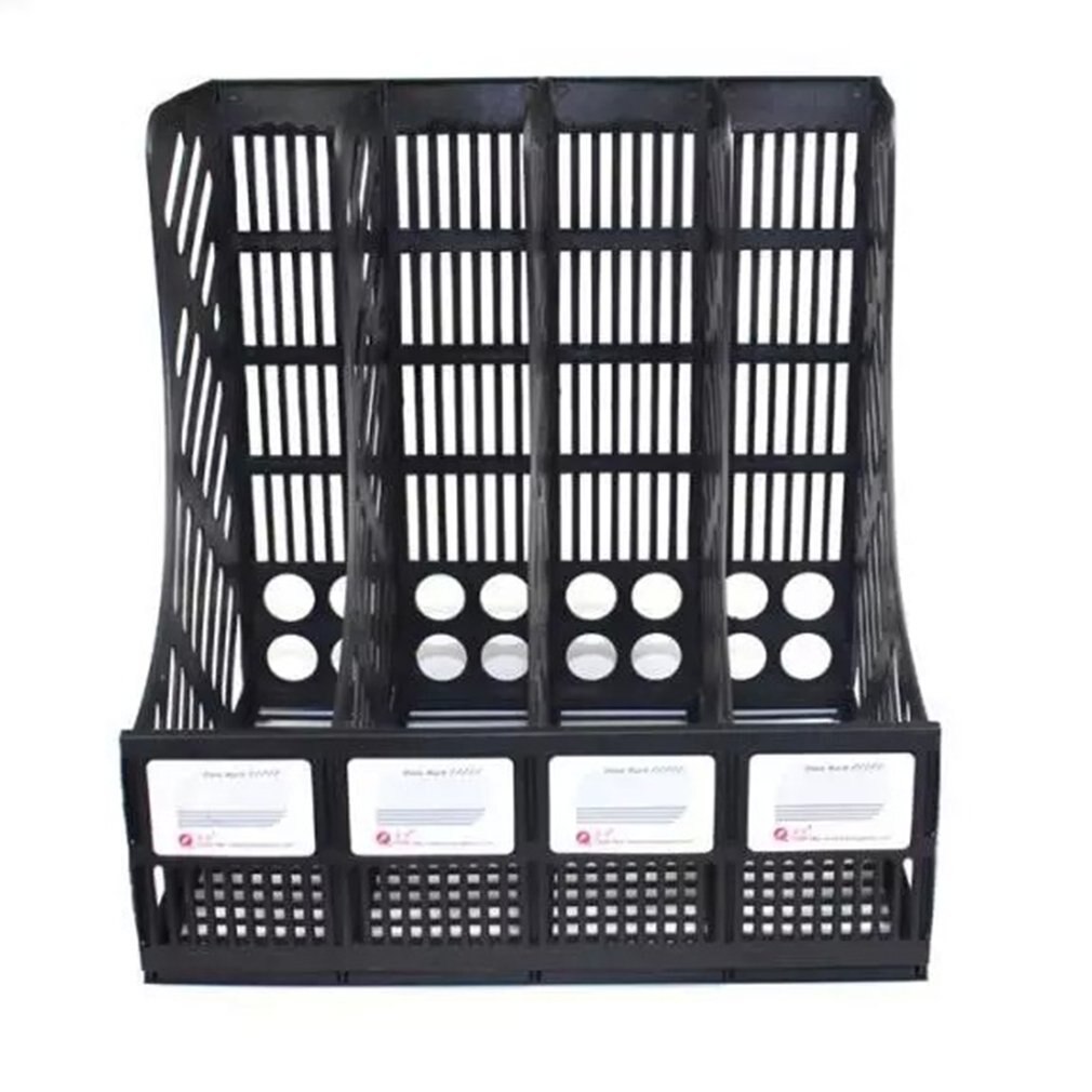File Holder Document Tray 4-Grid Desktop Storage File Organizer Mesh Files Shelf Desktop File Rack Book Holder Office Supplies