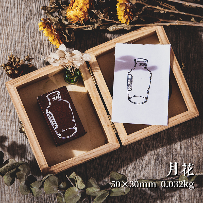 Vintage Fles Fern Bloem Plant Collage Stempel Diy Houten Stempels Voor Scrapbooking Briefpapier Scrapbooking Standaard Stempel