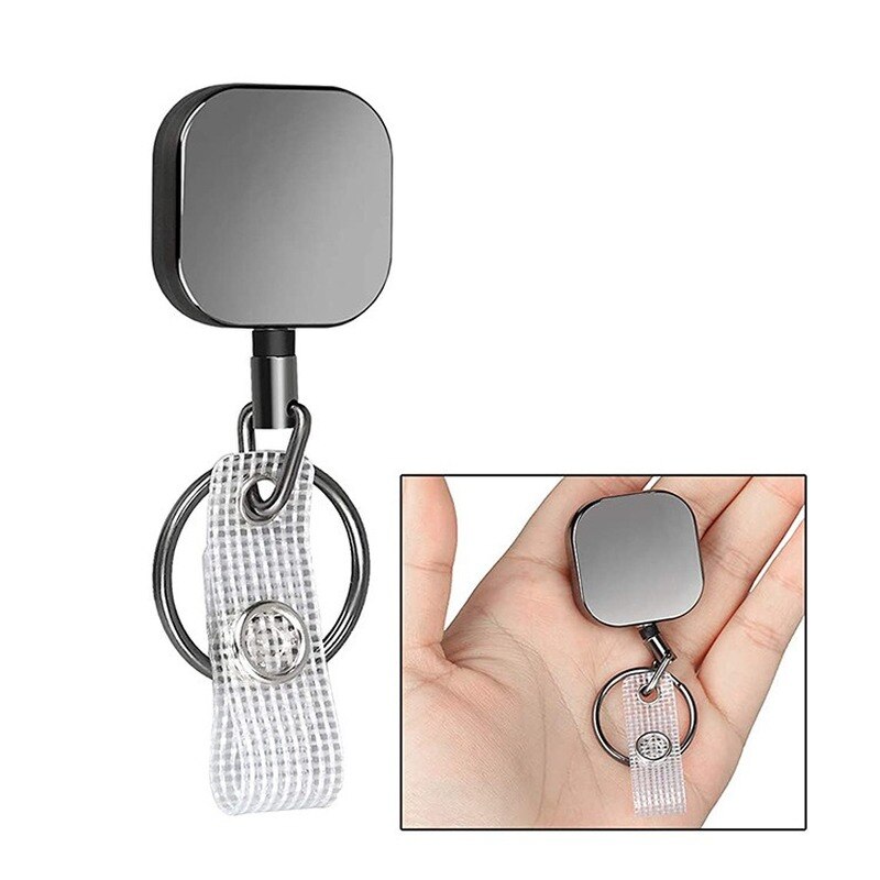 Carrete retráctil de Metal para insignia, accesorio con llavero bonito, cubo electrochapado, porta tarjetas, suministros de negocios, 1 Uds.