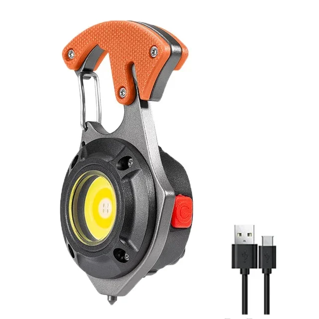 Linterna LED portátil multifuncional Mini COB llavero lámpara USB recargable luz de trabajo antorcha fuerte Camping linterna al aire libre: changeable