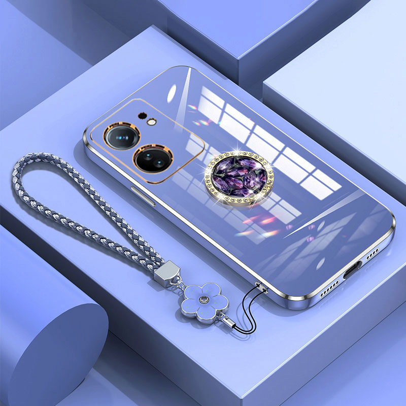 Redmi 13C 4G funda de lujo con anillo de diamante para Xiaomi Redmi 13C 13 C 12C 10C 9C funda de teléfono con cordón chapado redmi13C: Neopreno / Azul