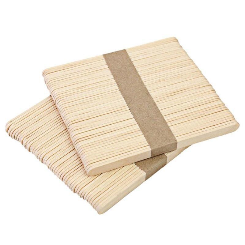 200Pcs/Set Popsicle Sticks Natural Wooden Pop Popsicle Sticks 12.5CM 11.4CM Length Wood Craft Ice Cream Stick Popsicl Accesorios: 100 Pieces / 9.3cm-3.6inch