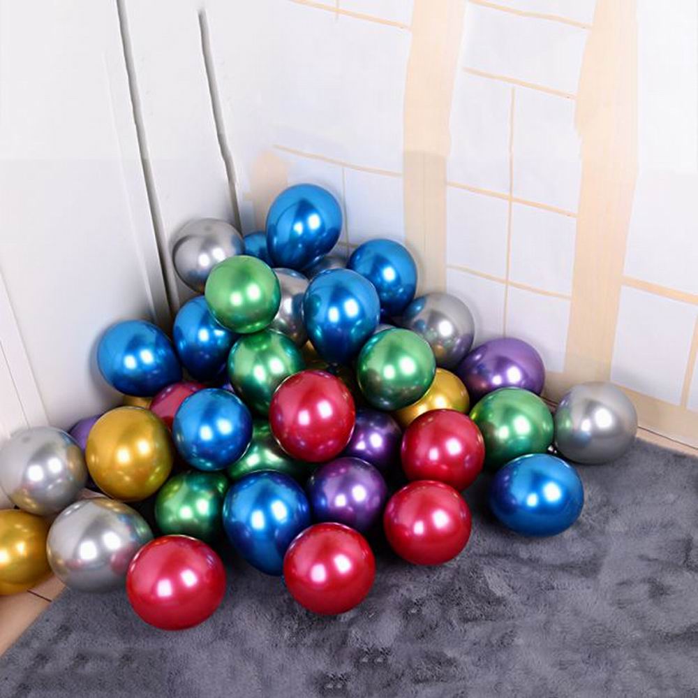 Globos metálicos de helio para boda, de 5 pulgadas, color dorado, plateado, azul, rosa y verde, de látex y cromado, 30 unids/lote: mix color