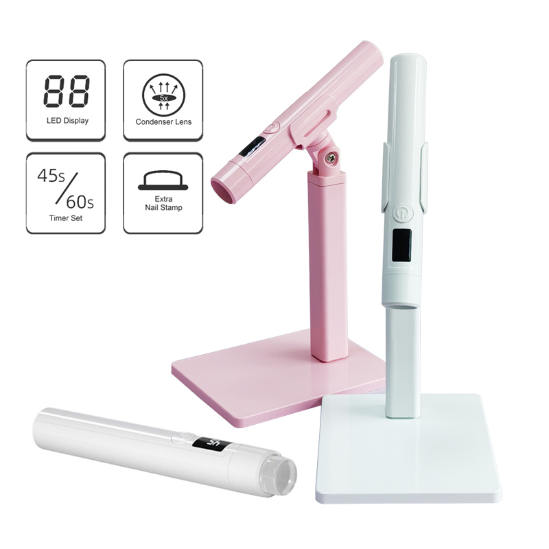 WEGOTTA- Mini secador de uñas led uv portátil lapiz,mini lampara uv led para uñas,linterna lavero led y uv recargable