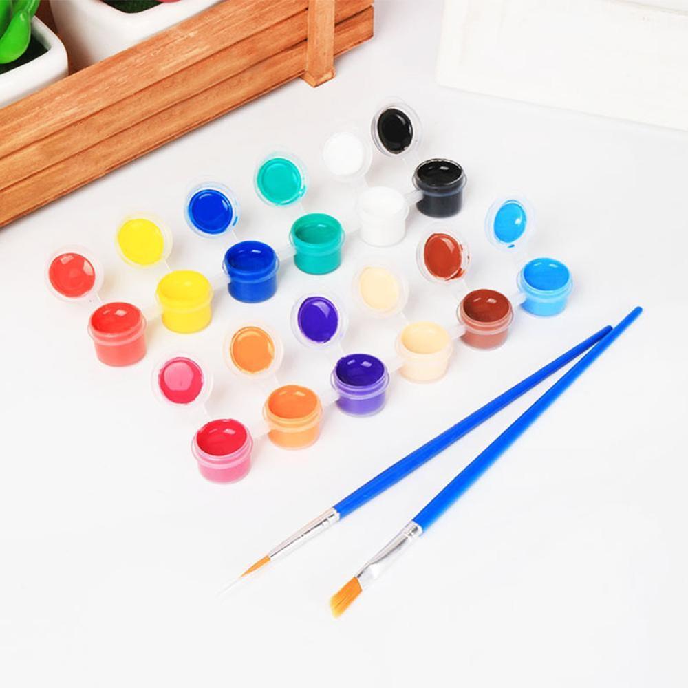 12 colores dedo kit de herramientas para pintar pintura con 2 cepillos juguete de arte DIY juguetes educativos de los niños su pigmento dar M4K7