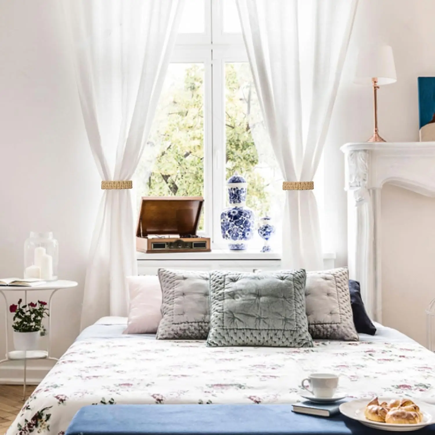 Nueva cortina trenzada de yute, alzapaños de cortina de cuerda para cortina decorativa, alzapaños tejidos a la para colgar, decoración del hogar