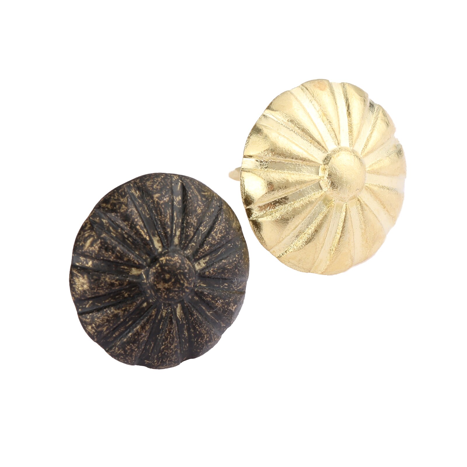 Tachuelas decorativas para tapicería, tachuelas para manicura, caja de para joyería, color bronce antiguo/oro, 19x20mm, 10 unidades