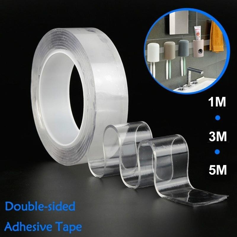 Nano usynlig klæbemiddel nano klæbebånd sømløs tape genanvendelig robust gennemsigtig 1m/3.0m/5m køkkenredskaber vaskbar nøgle