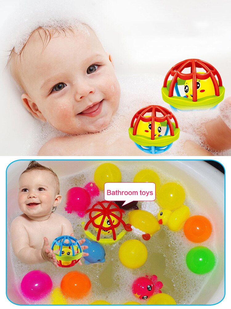 Soft Colorful Ball Toys Hand Bell Rattle Develop Toys Touch Bite Caught Hand Oball Ball For Baby Learning best toys for