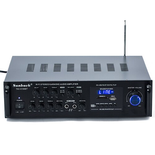 DC12V AC220V 2.1 channel 300W high power SD USB FM Bluetooth remote control power amplifier home AV amplifier: Default Title