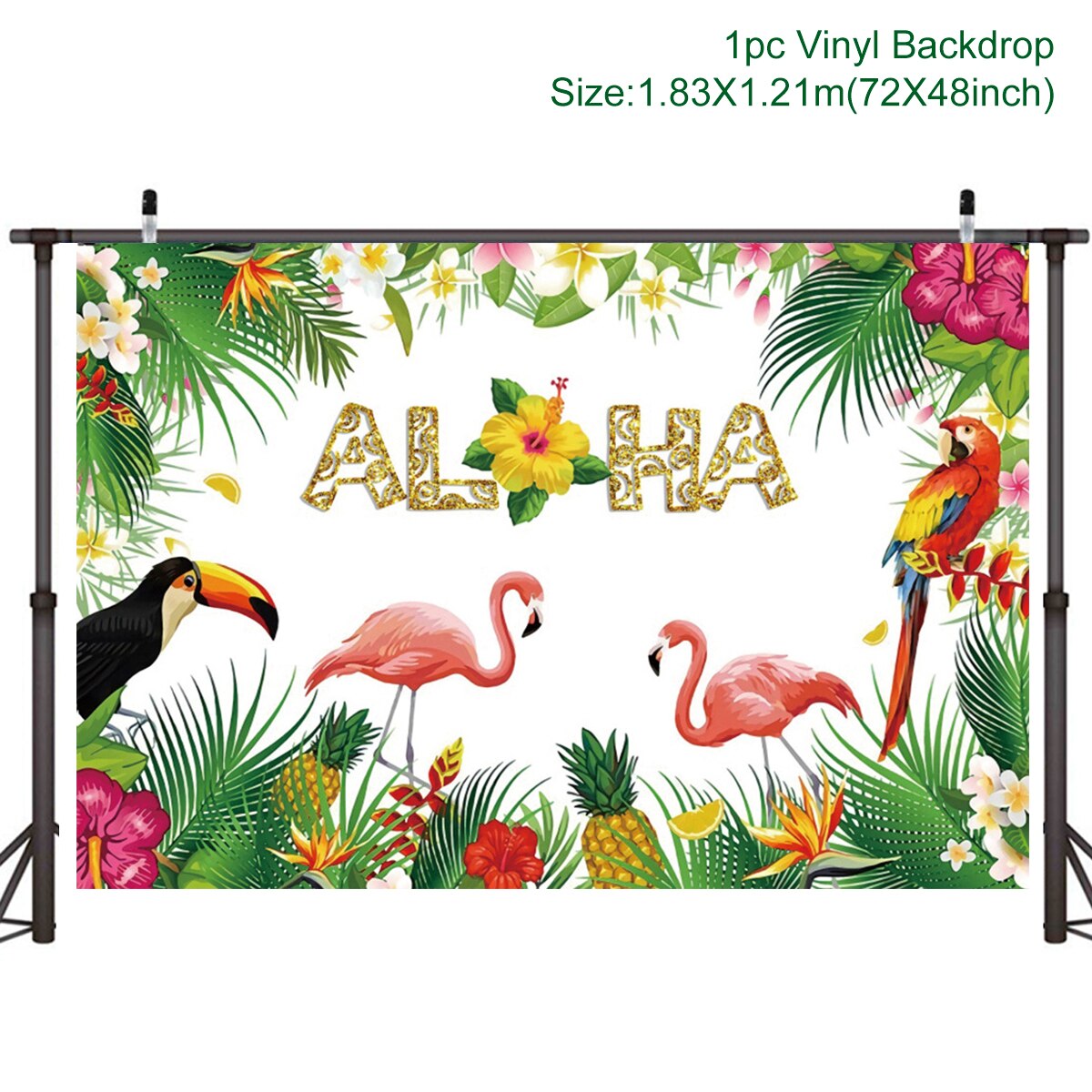 Summer Tropical Flower Aloha Hawaii Seaside Beach Sea Party Birthday Backdrop Photography Background Photographic Backdrops: 1