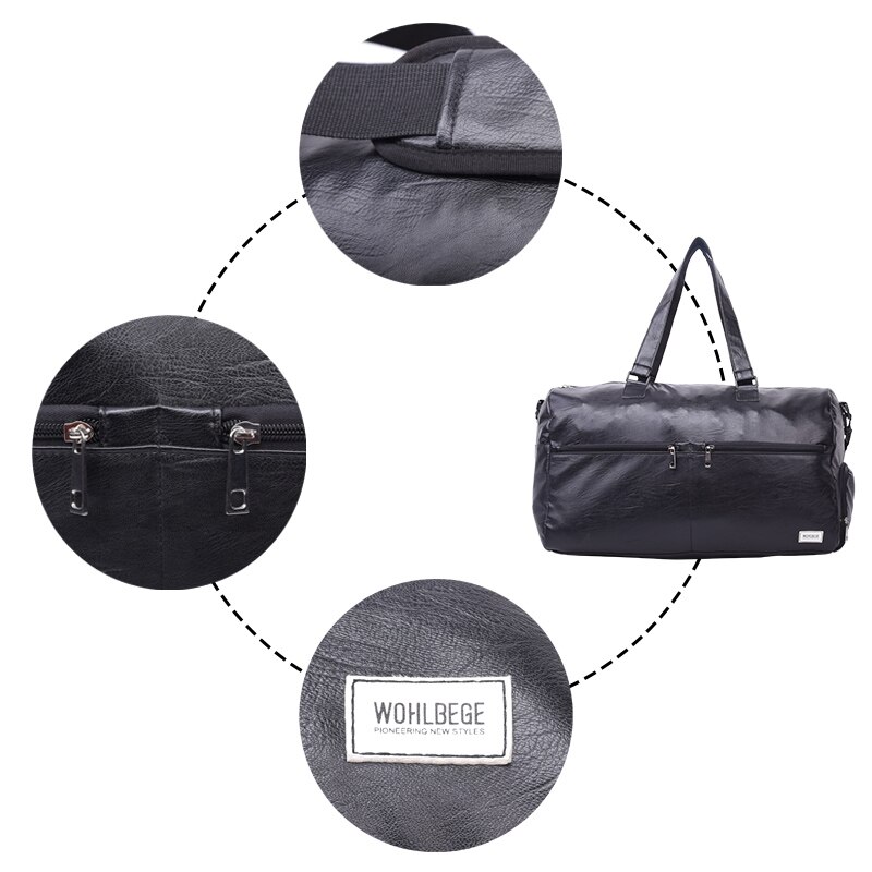 Moda Couro Pu Saco Mulheres de Grande Capacidade Mala de Viagem À Prova D' Água Saco Da Bagagem Dos Homens De Fitness Formação multi-função Bolsa