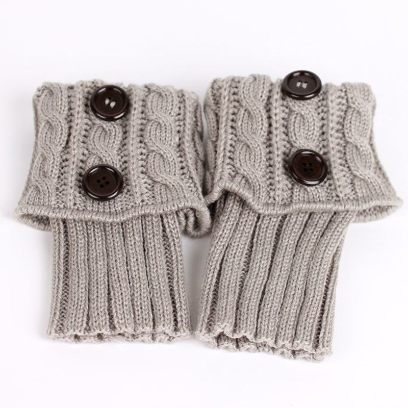 2 piezas de calentadores de piernas de Invierno para mujer, botas tejidas al Crochet, puños elásticos, botas cortas, calcetines, botas cálidas informales negras de , calcetines calentadores de la pierna calcetines