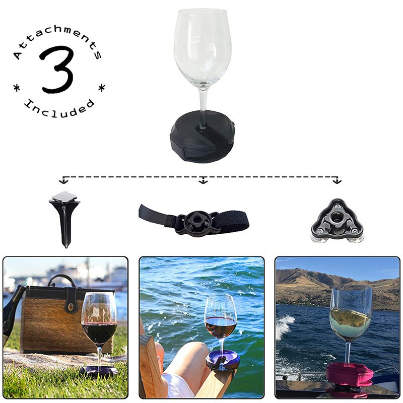Multifunctionele Wijnrek Houder Met Zuignap Outdoor Wijnglas Bier Houder Met Vaste Riem Opslag Plank Rek