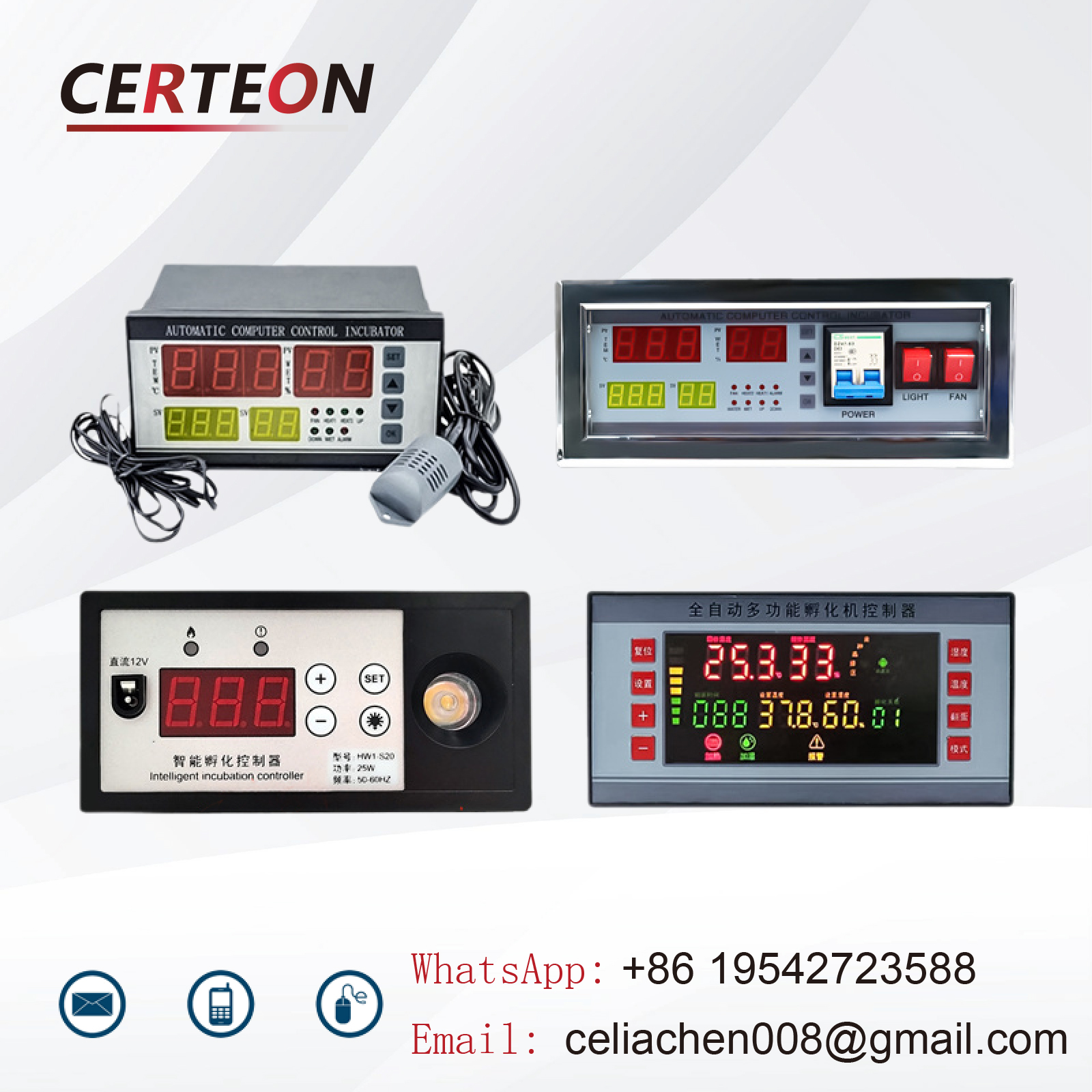 XM-18 Automatic Egg Incubator Thermostat Digital Temperature Humidity Controller with Sensor