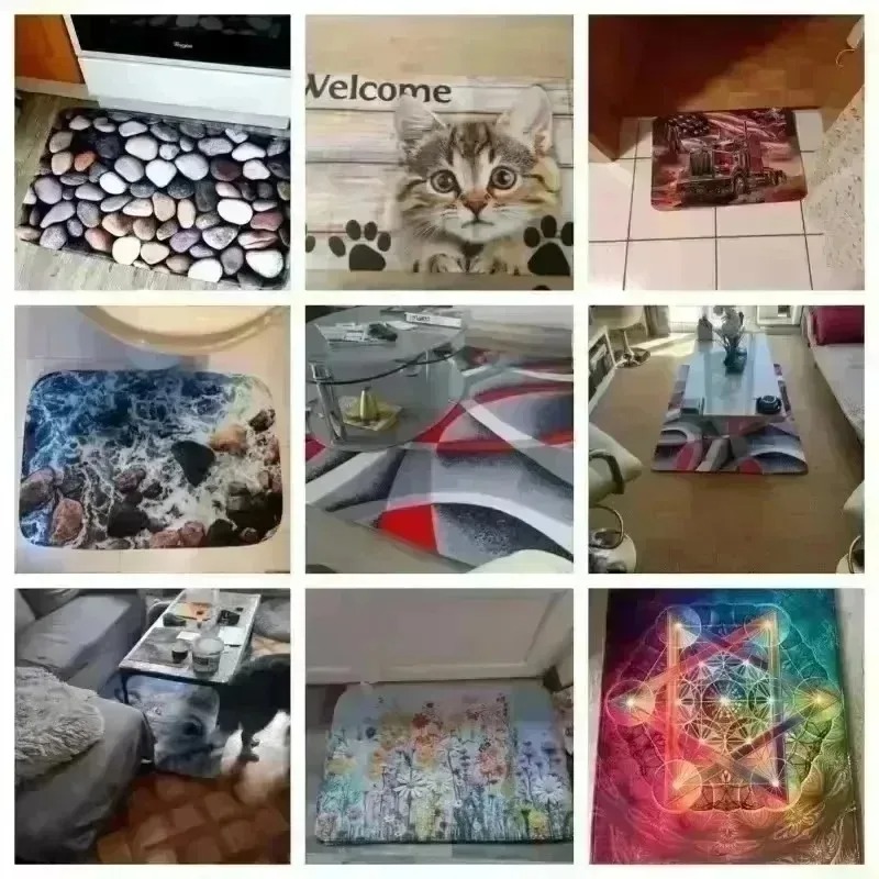 Weihnachts-Fußmatt, waschbar, für Höhle Außenbereich, Innenbereich, Eingang, Teppich, Heimdekoration, Bodenmatte für Haustür, Flur, Badezimmer