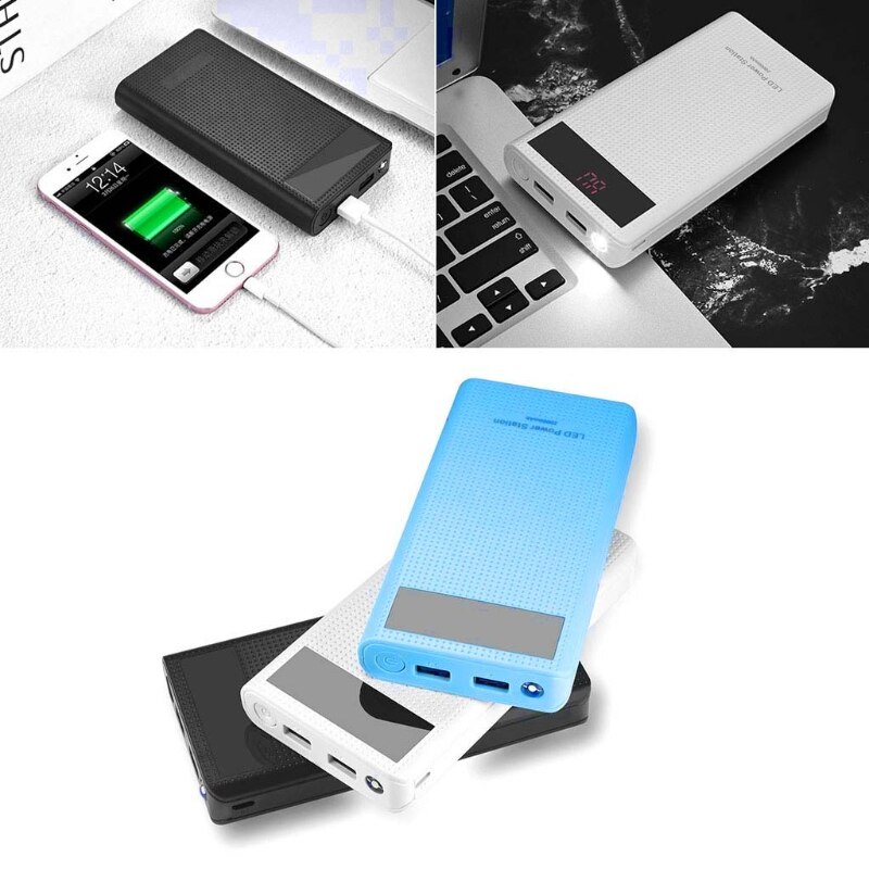 Dual USB 7x 18650 Battery DIY Power Bank Box Holder For Mobile Phone Tablet PC 45BA
