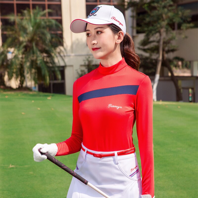 Women Long Sleeve Golf Shirts Sunscreen Anti-UV Golf Shirt Ladies Breathable Quick Dry Fitness Golf Clothing D0690