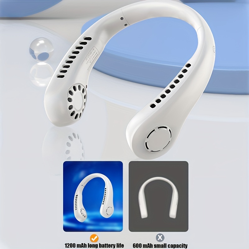 Hangende nekventilator Handige kleine ventilator kan vrij worden aangepast Mini Klein USB-opladen Bladloos Grote wind Hangende nek buitenshuis