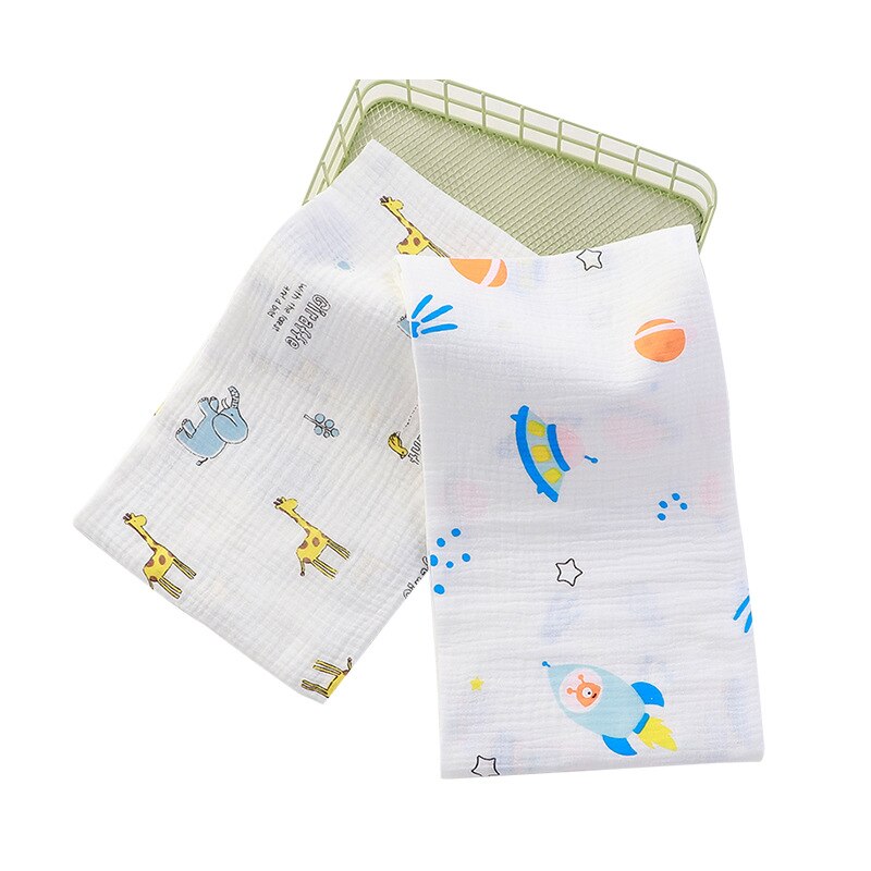 Mordedor 2 unids/set 100% cuadrado de algodón 80cm imprimir Primavera Verano suave y reutilizable de la muselina del bebé Multifunctiona Swaddle Manta: giraffe