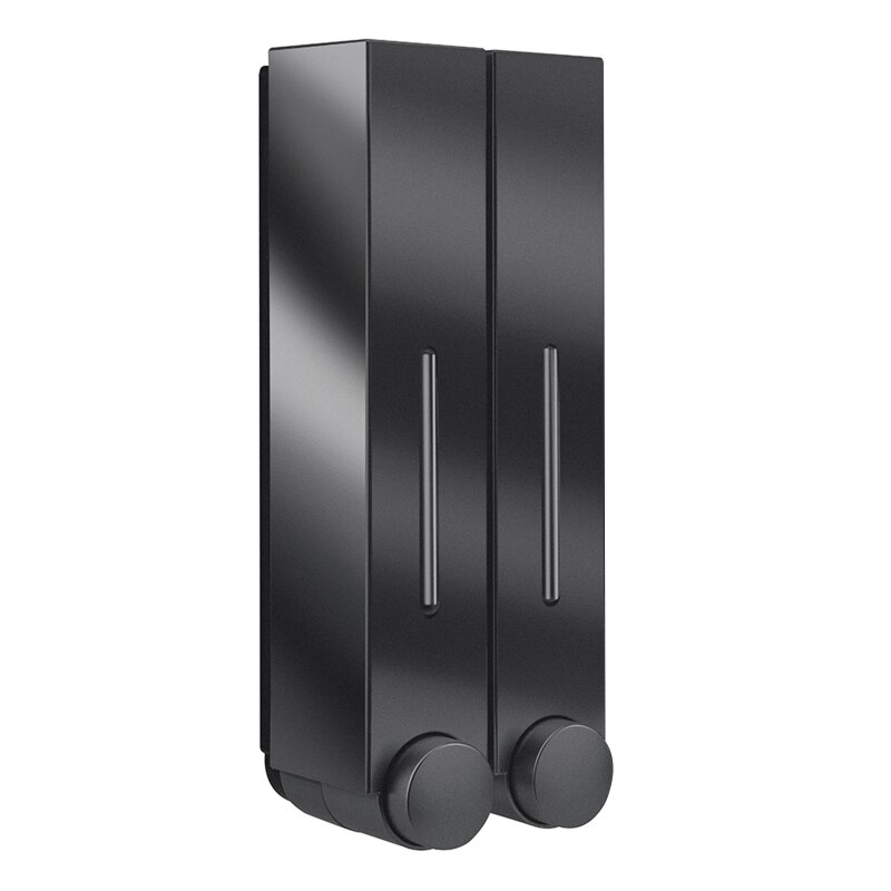 Wandmontage Zeepdispenser Wassen Lotion Handdesinfecterend Badkamer Hotel Shampoo Container Hand Zeepdispenser: Double Black
