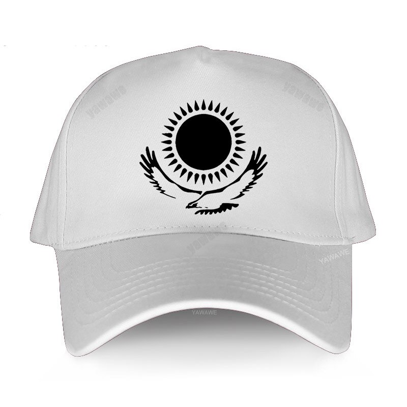 Kazakhstan women cool baseball caps country nations Kazakh flag Kazakhstani KAZ Qazaqstan print men hats Adjustable: white