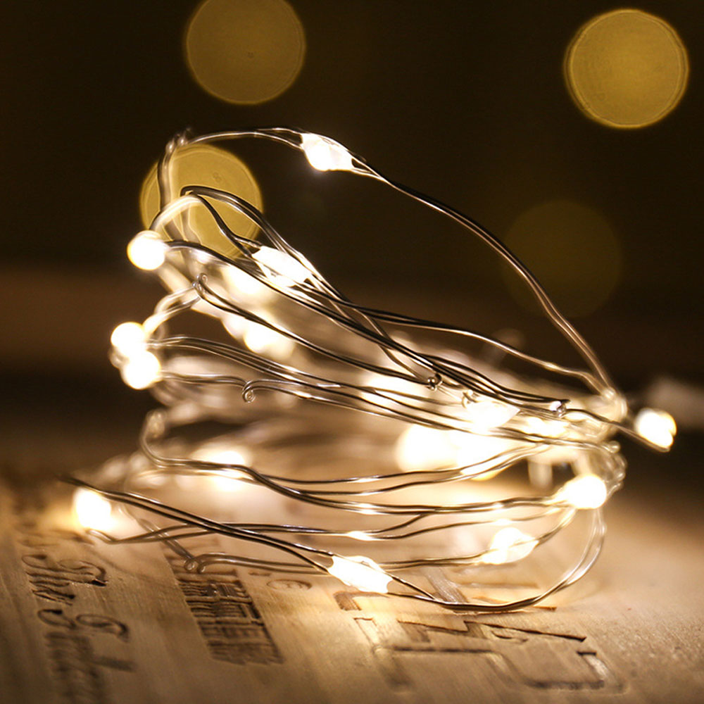 Guirlande lumineuse féerique Led en fil d'argent, alimentée par USB, étanche, pour l'extérieur, décoration DIY, , fête de mariage, noël: Bleu / 650W